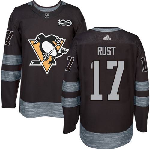 Adidas Penguins #17 Bryan Rust Black 1917-100th Anniversary Stitched NHL Jersey